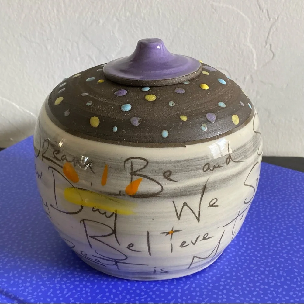 ZPots Handcrafted Ceramic Jar w/Lid The Dream Jar Artist made z pots